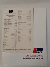 Piper Cherokee Lance PA-32R-300 Information Manual Reproduction Checklist-Origin