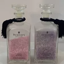 PECKSNIFFS England Decanter w/Rose & Peony plus Sandalwood & Vanilla Bath Salts