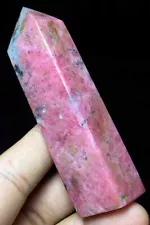 99g Natural Red Rhodonite Tourmaline quartz crystal Point healing B538