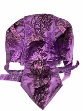 Hot Leathers Bikers Helmet Du Rag - Purple Rose Let’s Ride - Tie Back & One Size