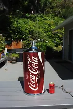 Vtg Huge Large Tall Big Enjoy Coke Coca Cola Metal Can Table Lamp 39" Works