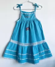 5T Puerto Rico Teal Seersucker Sun Dress