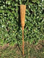 Handmade Witches Broom Halloween Wooden Handle Witches Broom 45” tall