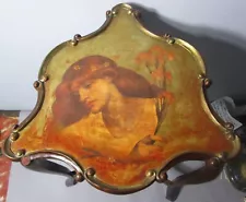 FRENCH ART NOUVEAU Mahogany Painted Tea Table c. 1910 Dante Gabriel Rossetti