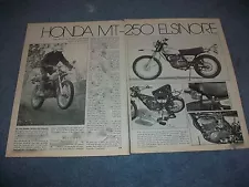 1974 Honda MT-250 Elsinore Vintage Road Test Info Article