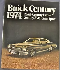 1974 Buick Century Brochure Regal Luxus 350 Gran Sport Excellent Orig Canadian