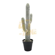 Potted Faux Saguaro Cactus Green Black Botanical Artifical Indoor Outdoor Garden