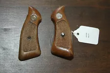 Smith & Wesson S&W J Frame Square Butt Wood Walnut Grips Model 34, 35, 36, 60