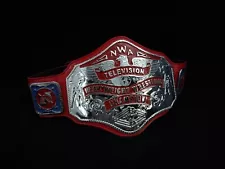 NWA World Television Heavyweight Championship Wrestling Belt Red 4mm Zinc