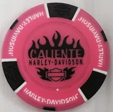 SAN ANTONIO, TX CALIENTE HARLEY DAVIDSON POKER CHIP (PINK & BLACK) TEXAS