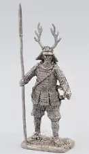 Samurai with a Yari Spear, 1600. Tin Toy Soldier 54mm (1/32)