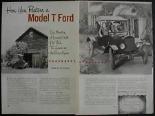 FORD MODEL T Body Restoration & Engine Overhaul INFO