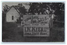 c1940's Lopper Sign Lot For Sale I.W Keerl Agent Iowa State Bank IA Postcard