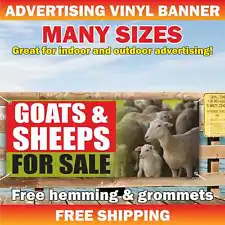 GOATS SHEEPS FOR SALE Advertising Banner Vinyl Mesh Sign Farm Animals Live Chick