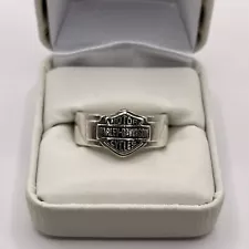 MENS STERLING SILVER HARLEY DAVIDSON MOTOR CYCLES RING SIZE 11 12.2 GRAMS W/BOX