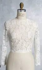 SIGNATURE ALFRED ANGELO 2634 SZ 12 $295 LACE WEDDING DRESS TOP BOLERO JACKET NWT