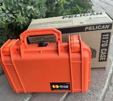 NEW In Box Pelican 1170 Hard Case W/ Foam Inserts Gun Carrying Suitcase Orange