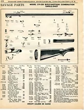 1959 Print Ad of Savage Model 219 220 Rifle Shotgun Combination Parts List