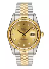 Rolex Datejust 16233 Diamond Dial Mens Watch