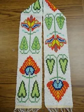 NEW! Native American Design Beadwork-  24" x 2 1/2" -   Floral Beaded Strips