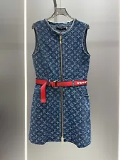 Monogram Dress Denim Louis Vuitton with belt