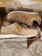 Women Size 9.5, Men Size 8 - New Balance 574 Beige Brown Animal Print