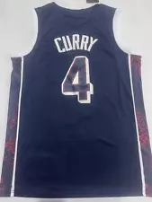 Men's 2024 USA Dream Team Stephen #4 Curry Basketball Jerseys Navy All Stitched