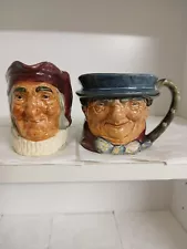 Two Rare Small Royal Doulton Bentalls Simon The Cellarer Tony Weller Toby Jugs