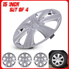 15" Set of 4 Silver Wheel Covers Snap On Full Hub Caps fit R15 Tire & Steel Rim (For: 2003 WRX)