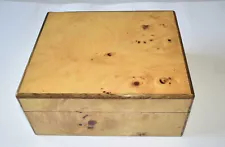 Supreme Flanders Humidor~Mapa Burl Wood & Spanish Cedar~Holds 30-55 Cigars~Xllnt