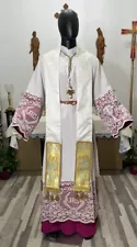 WHITE SACRAMENTAL STOLE WITH TASSELS