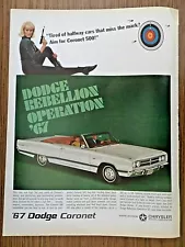 1967 Dodge Coronet 500 Convertible Ad Rebellion Operation