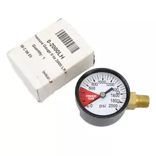 Co2 High Pressure Gauge 0-2000 Psi 1/4" Npt LH Threads Beer / Soda / Keg System