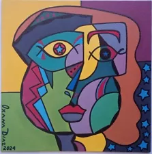 Picasso Woman Contemporary Original Oil Painting Female Art Oxana Diaz 10" x 10"