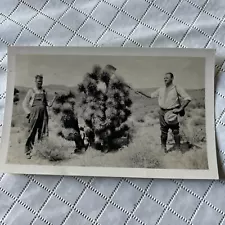 Vintage Photo Prospectors IN DESERT With JOSHUA TREE CACTUS Tools