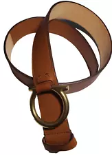 Salvatore Ferragamo Ladies Tan Leather Belt Peg In hole Closure #23 5741