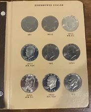 Dansco Eisenhower coins album inc. Proof Only issued, 1971-1978