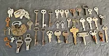 LOT OF 49 ASSORTED SKELETON ROLLER SKATE LOCK KEYS PADLOCK