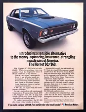 1971 AMC Hornet SC/360 V-8 Coupe photo "Handles Like a Dream" vintage print ad