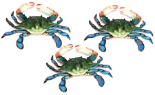 6 inch Maryland Blue Crab Set of 3 Beach Tiki Bar Wall Decor