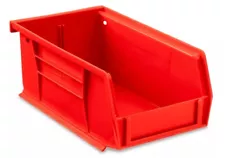 12 Uline Plastic Industrial Grade Stackable Bins 7.5"x4"x3" Red