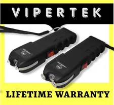 Lot of 2 VIPERTEK 700 BV Rechargeable Stun Gun with LED Light and Free Holster