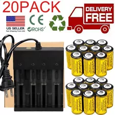 2800mAh Batteries CR123A 16340 Rechargeable Battery / Smart Charger Lot