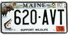 *99 CENT SALE* 2019 Maine SUPPORT WILDLIFE License Plate #620-AVT No Reserve