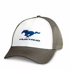 Mustang Running Horse White & Grey Hat * Cap is ON SALE & Ships FREE to the USA!