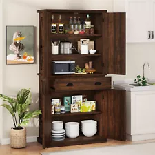 Farmhouse Kitchen Pantry Cabinets with Drawer Cupboard for Dining Room Storage