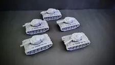 N Scale M24 Chaffee Tank Platoon 1/160th Scale Resin Miniatures X5