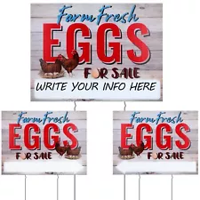 Sintuff 3 Pcs Farm Fresh Eggs for Sale Sign 16 x 12 Inch Fresh Eggs Sign Doub