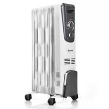 1500W Electric Space Heater with Adjustable Thermostat - Color: White