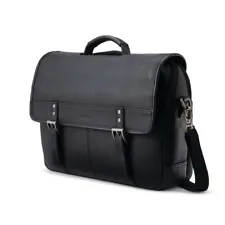 Neww!! Samsonite Classic Leather Flapover One Size, Black